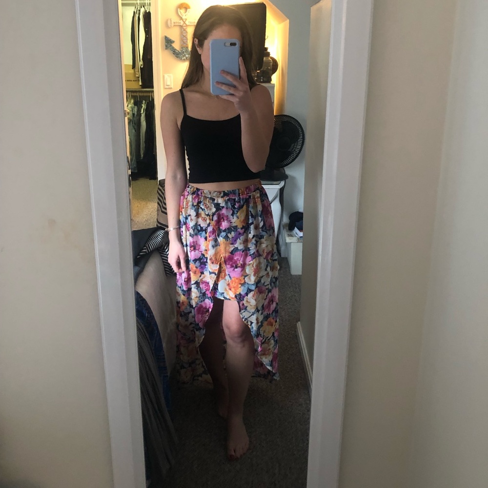Forever 21 floral high-low skirt